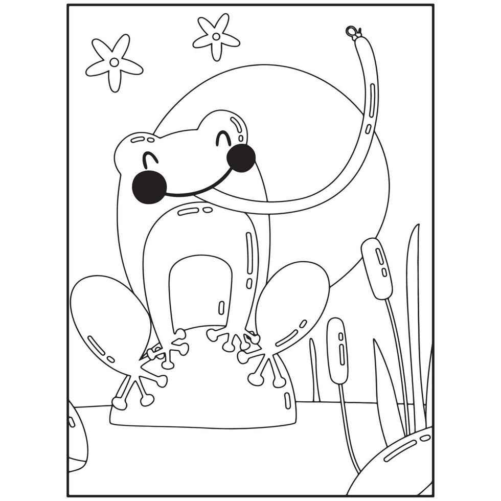 jolies pages à colorier de grenouilles pour les enfants vecteur