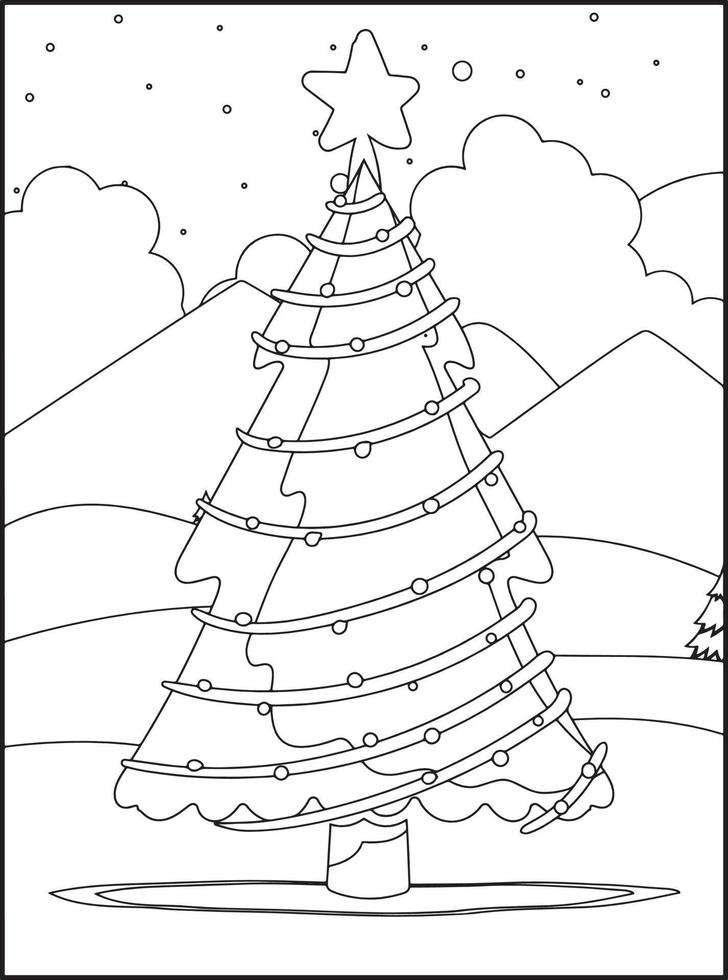 pages de livre de coloriage de noël pour les enfants vecteur