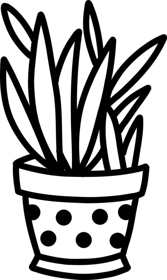 plantes d'intérieur en pot. croquis dans le style doodle vecteur