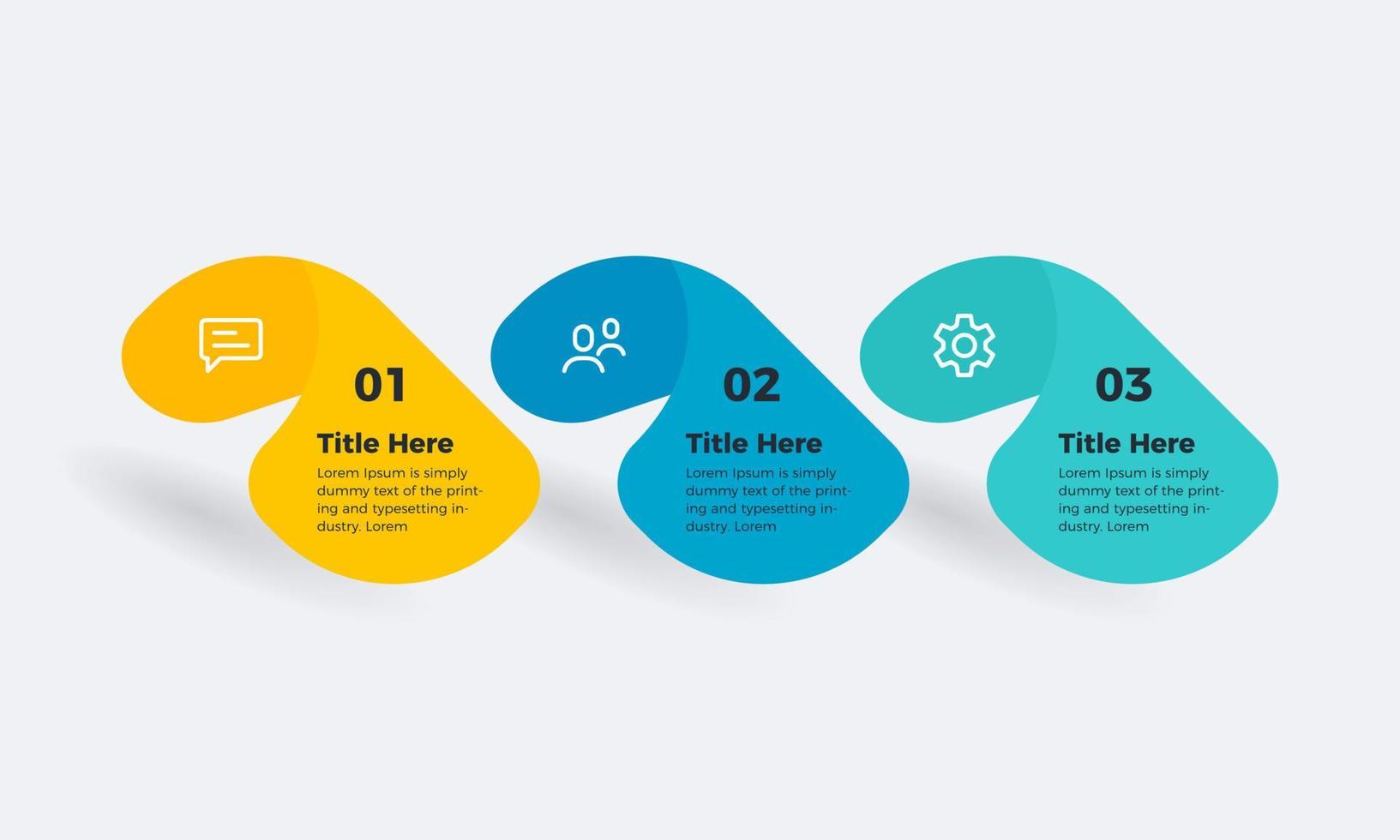 conception créative de modèle d'infographie d'entreprise avec 3 ou trois étapes pour la présentation, conception de modèle de vecteur d'infographie minimal moderne