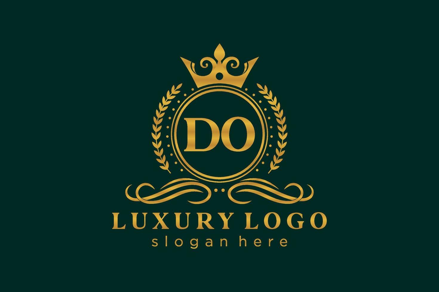 modèle de logo de luxe royal do letter initial dans l'art vectoriel pour le restaurant, la royauté, la boutique, le café, l'hôtel, l'héraldique, les bijoux, la mode et d'autres illustrations vectorielles.