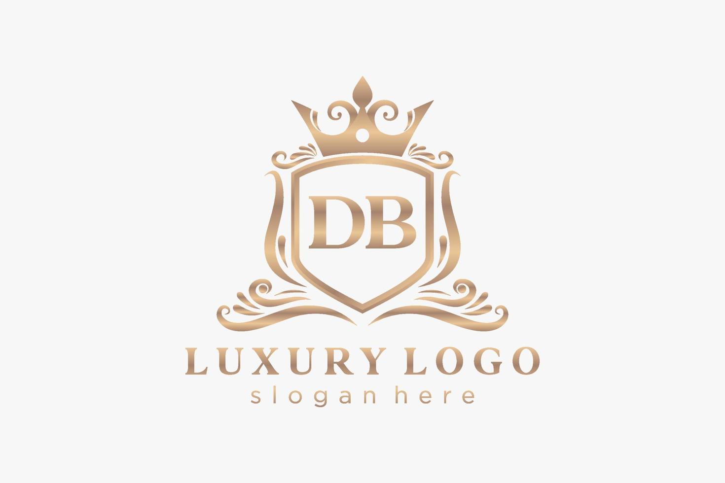 modèle initial de logo de luxe royal de lettre db dans l'art vectoriel pour le restaurant, la royauté, la boutique, le café, l'hôtel, l'héraldique, les bijoux, la mode et d'autres illustrations vectorielles.