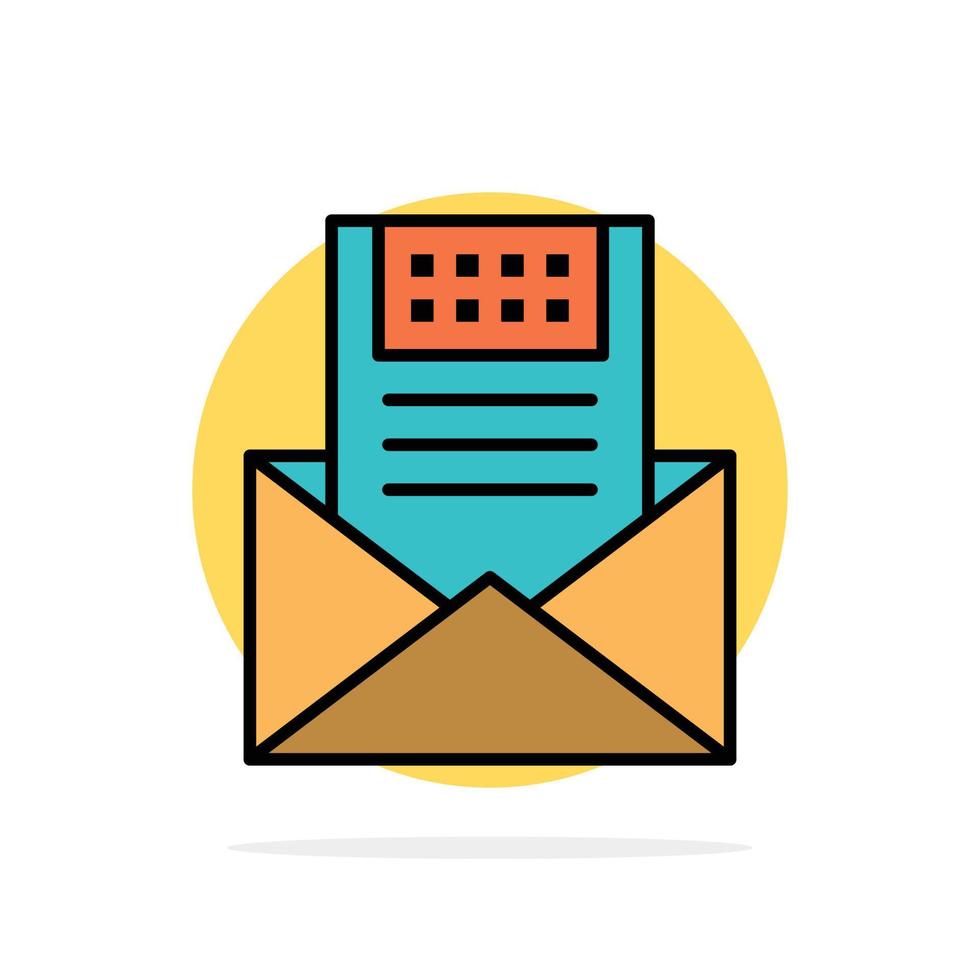 e-mail communication e-mails enveloppe lettre courrier message abstrait cercle fond plat couleur icône vecteur
