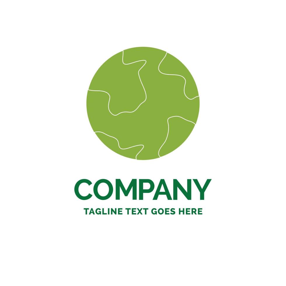 la terre. globe. monde. géographie. modèle de logo d'entreprise plat de découverte. conception de marque verte créative. vecteur