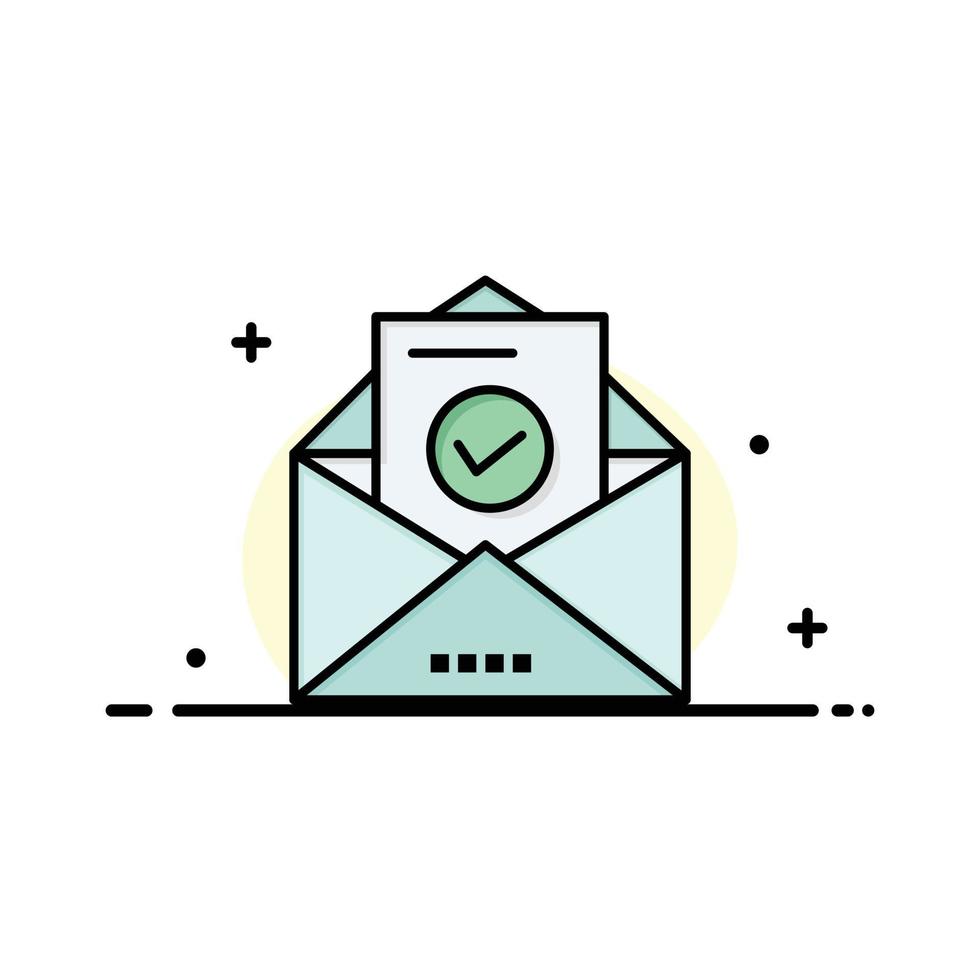 courrier e-mail enveloppe éducation entreprise ligne plate remplie icône vecteur modèle de bannière