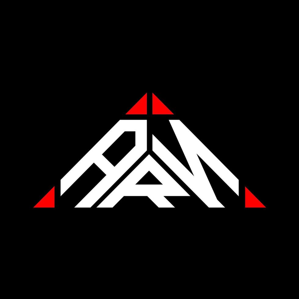 conception créative de logo de lettre arn avec graphique vectoriel, logo arn simple et moderne en forme de triangle. vecteur