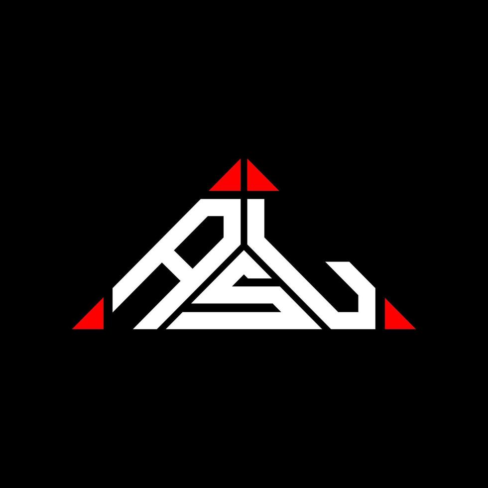 conception créative de logo de lettre asl avec graphique vectoriel, logo asl simple et moderne en forme de triangle. vecteur