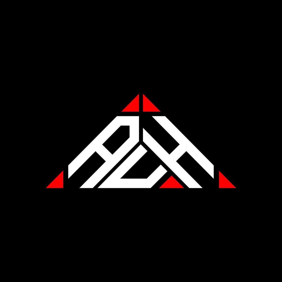 auh lettre logo design créatif avec graphique vectoriel, auh logo simple et moderne en forme de triangle. vecteur