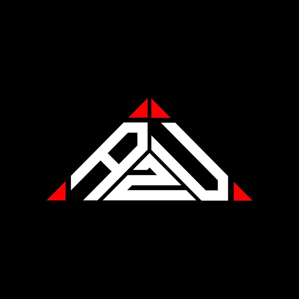 conception créative du logo azu letter avec graphique vectoriel, logo azu simple et moderne en forme de triangle. vecteur
