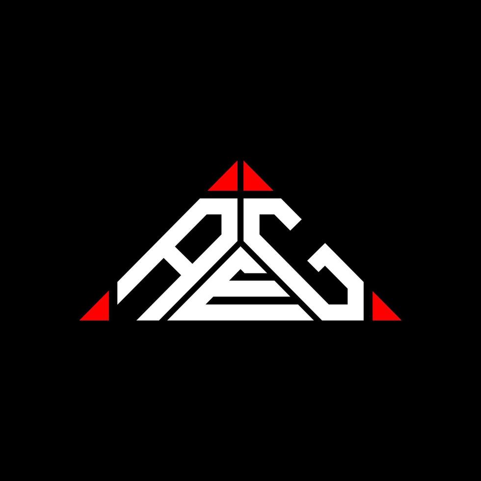 création de logo de lettre aeg avec graphique vectoriel, logo aeg simple et moderne en forme de triangle. vecteur