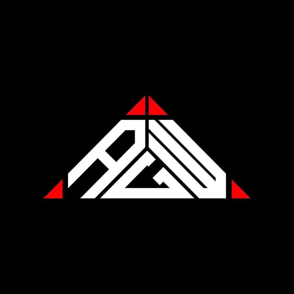 création de logo de lettre agw avec graphique vectoriel, logo agw simple et moderne en forme de triangle. vecteur