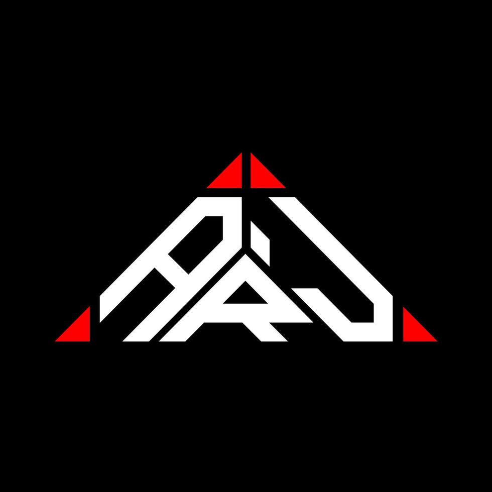 conception créative du logo de lettre arj avec graphique vectoriel, logo arj simple et moderne en forme de triangle. vecteur