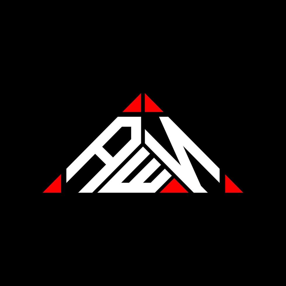 conception créative de logo de lettre awn avec graphique vectoriel, logo awn simple et moderne en forme de triangle. vecteur