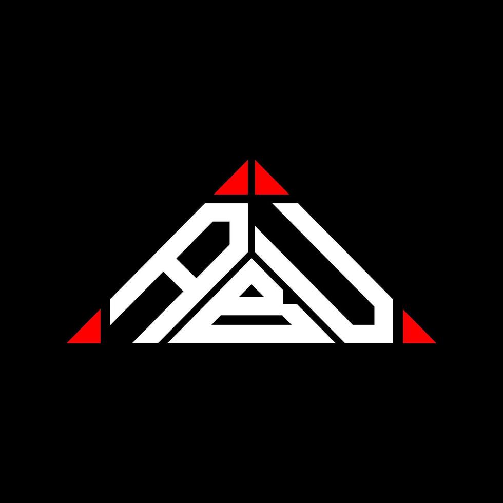 conception créative du logo abu letter avec graphique vectoriel, logo abu simple et moderne en forme de triangle. vecteur