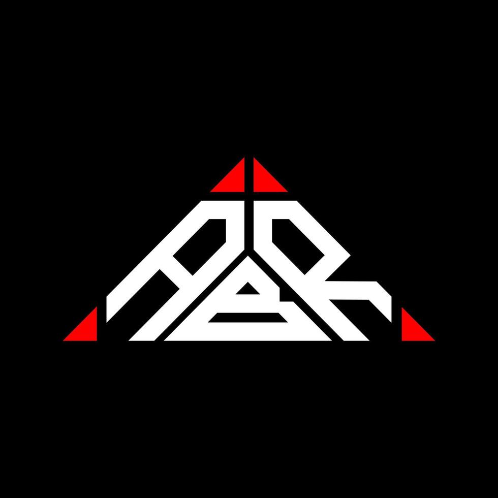 création de logo de lettre abr avec graphique vectoriel, logo abr simple et moderne en forme de triangle. vecteur