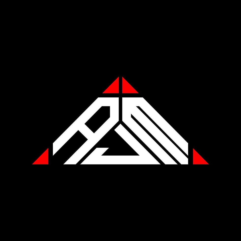 conception créative du logo de lettre ajm avec graphique vectoriel, logo ajm simple et moderne en forme de triangle. vecteur