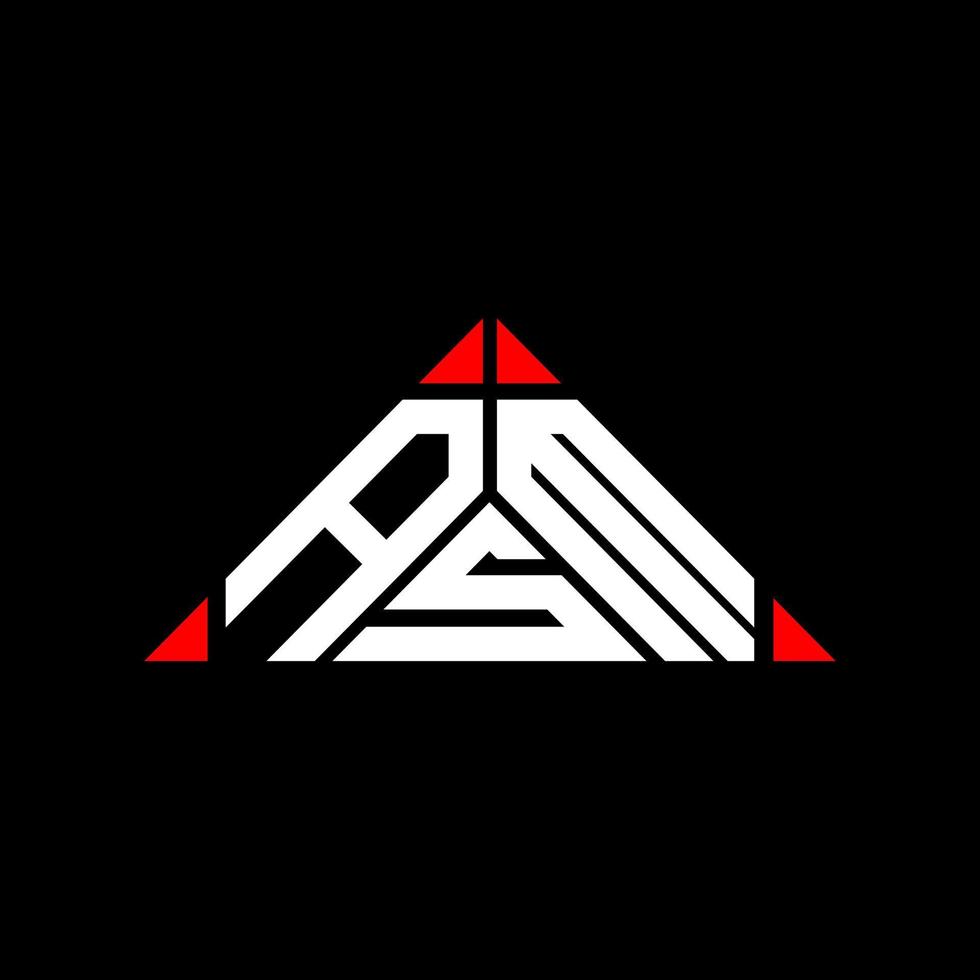 conception créative de logo de lettre asm avec graphique vectoriel, logo asm simple et moderne en forme de triangle. vecteur