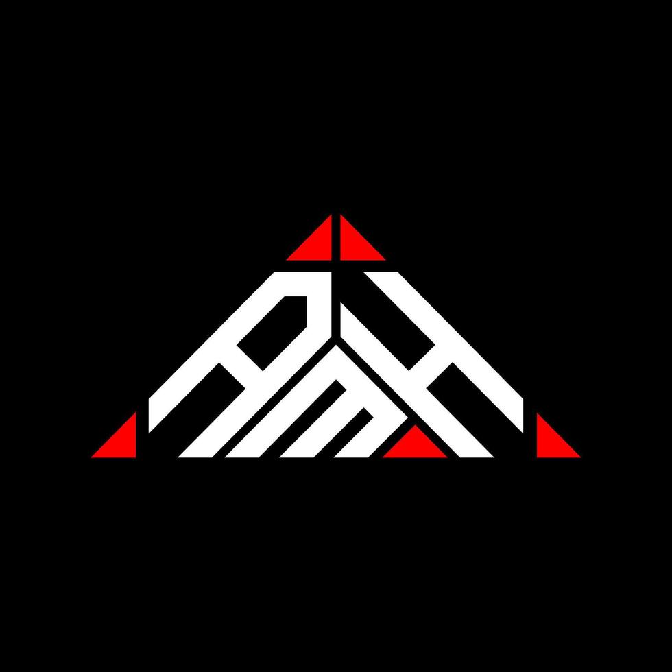 conception créative du logo de la lettre amh avec graphique vectoriel, logo simple et moderne de l'amh en forme de triangle. vecteur