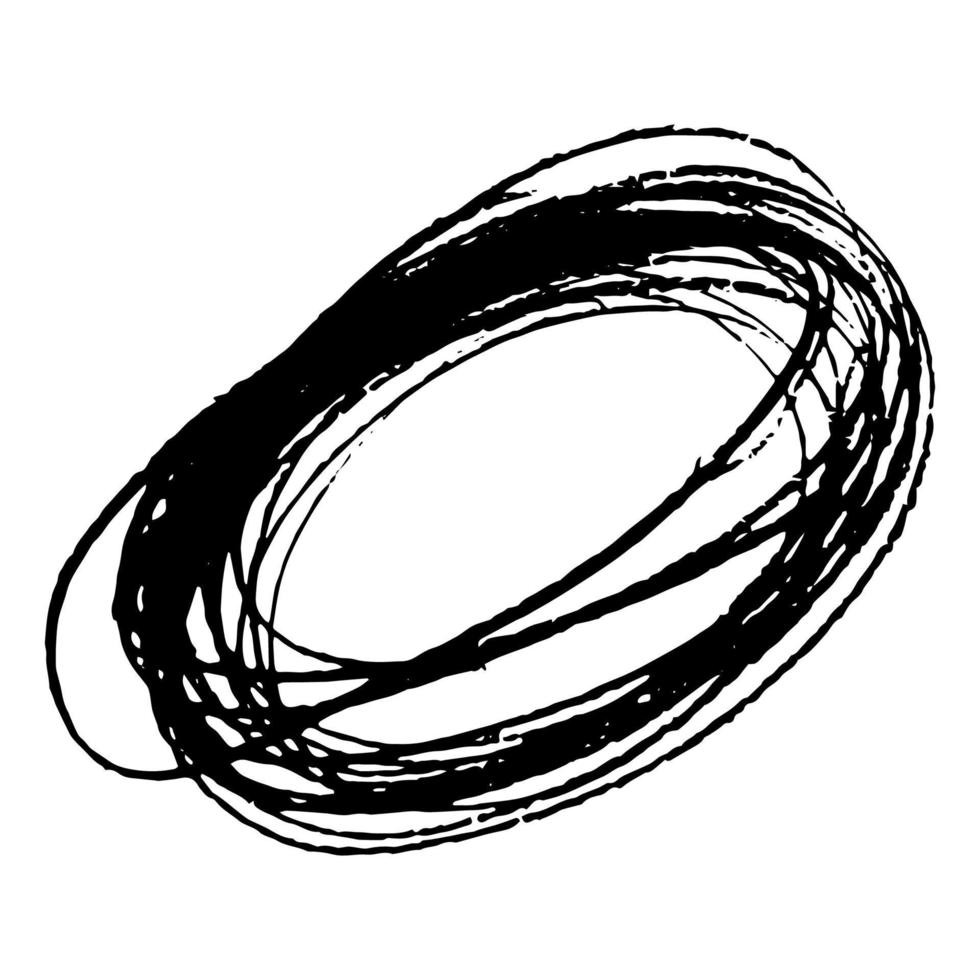 esquisser la forme d'ellipse de frottis de gribouillis. gribouillage au crayon dessiné à la main. illustration vectorielle. vecteur