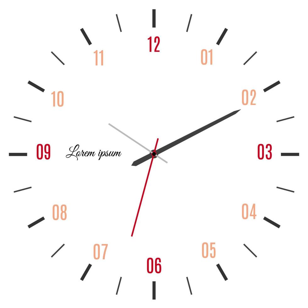 illustration vectorielle d'horloge mécanique. cadran d'horloge sur fond blanc. vecteur
