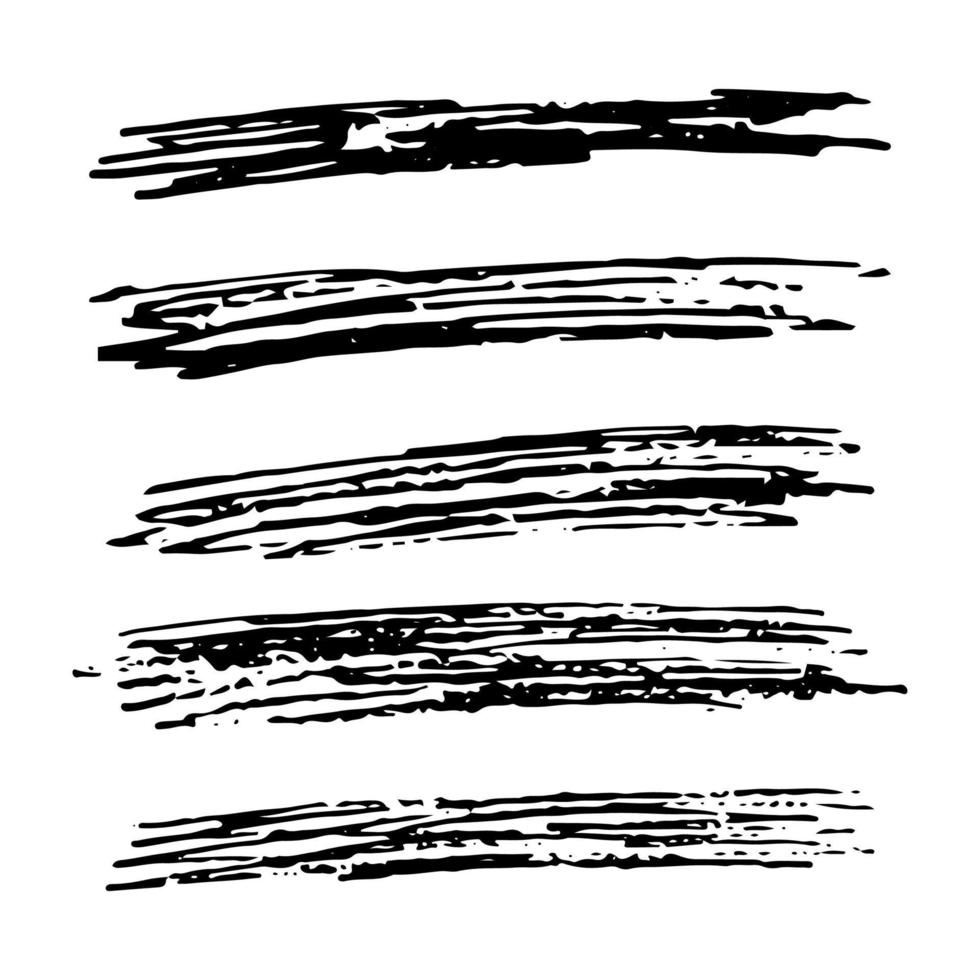 ensemble de cinq rectangles de frottis de croquis. gribouillage au crayon dessiné à la main. illustration vectorielle. vecteur