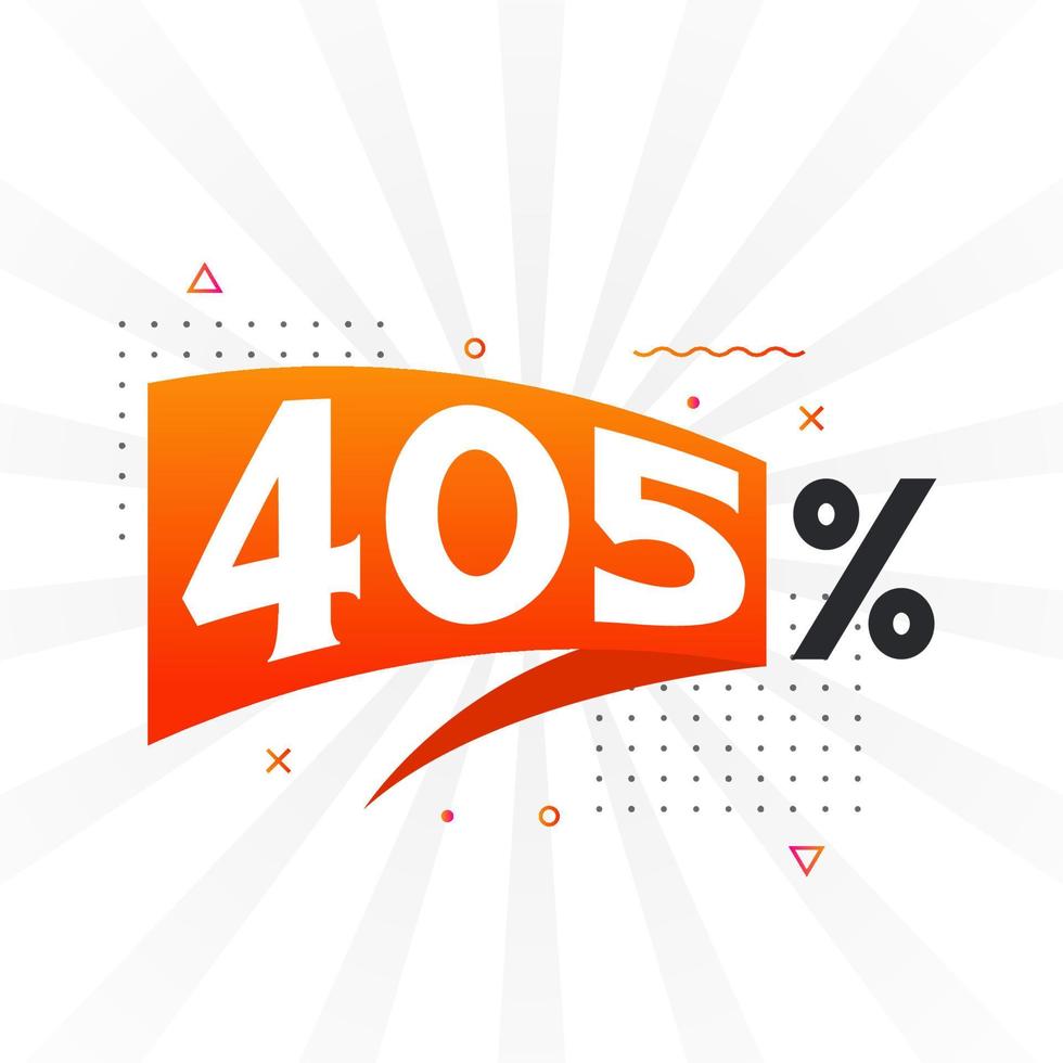 405 promotion de bannière marketing à prix réduit. Conception promotionnelle de 405 % des ventes. vecteur