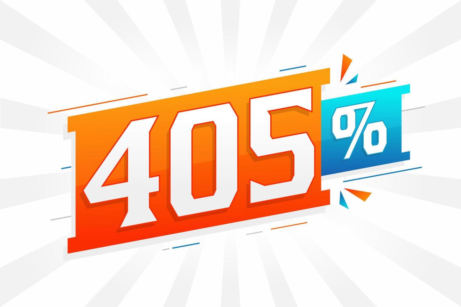 405 promotion de bannière marketing à prix réduit. Conception promotionnelle de 405 % des ventes. vecteur