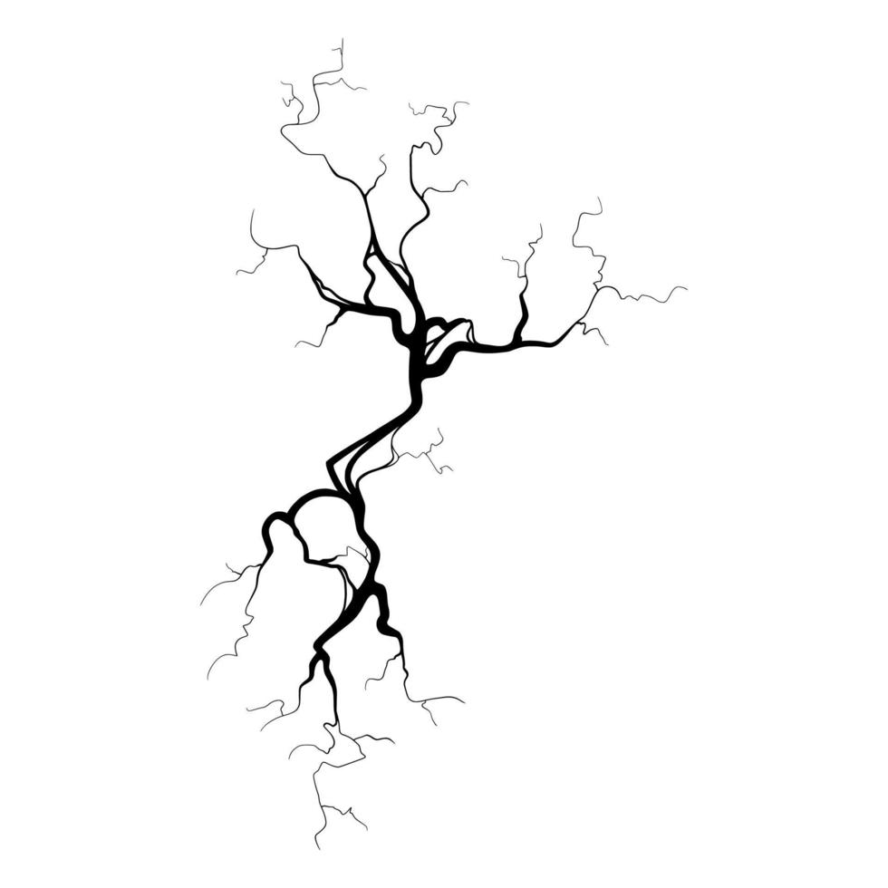 fissure sur le béton ou le sol due au vieillissement ou à la sécheresse. fissure isolée sur fond blanc. illustration vectorielle vecteur