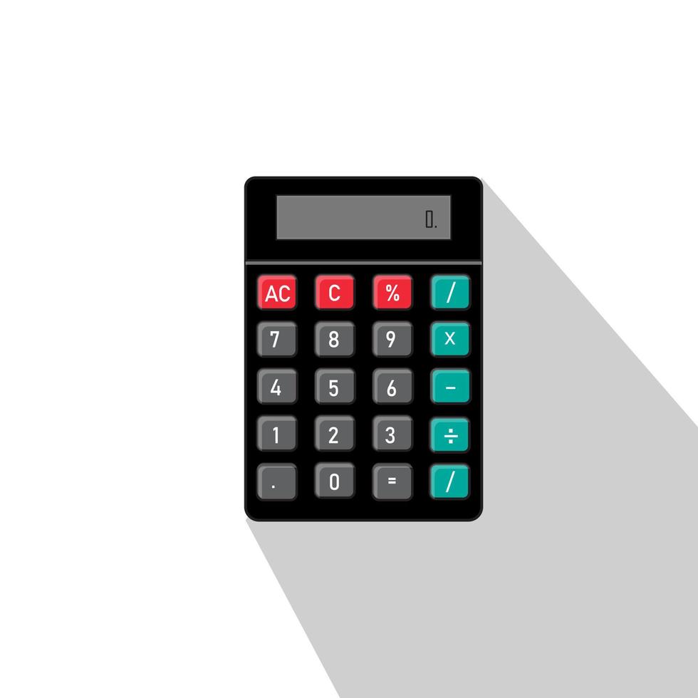 calculatrice de base avec jeu de chiffres isolé sur blanc. conception plate. illustration vectorielle eps 10. vecteur