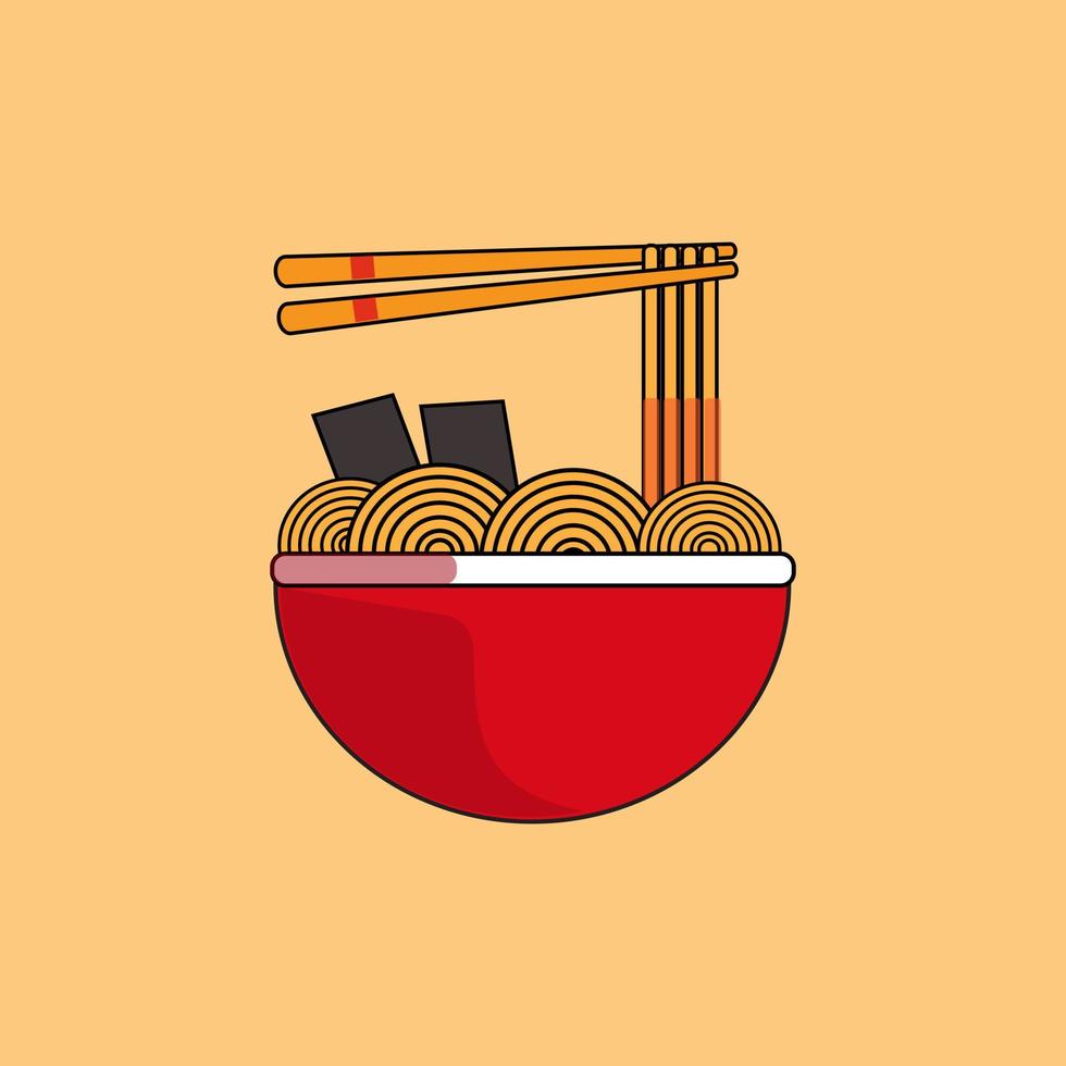 nourriture japonaise pour nouilles ramen pouvant être utilisée comme logo, affiches, menus, etc. vecteur