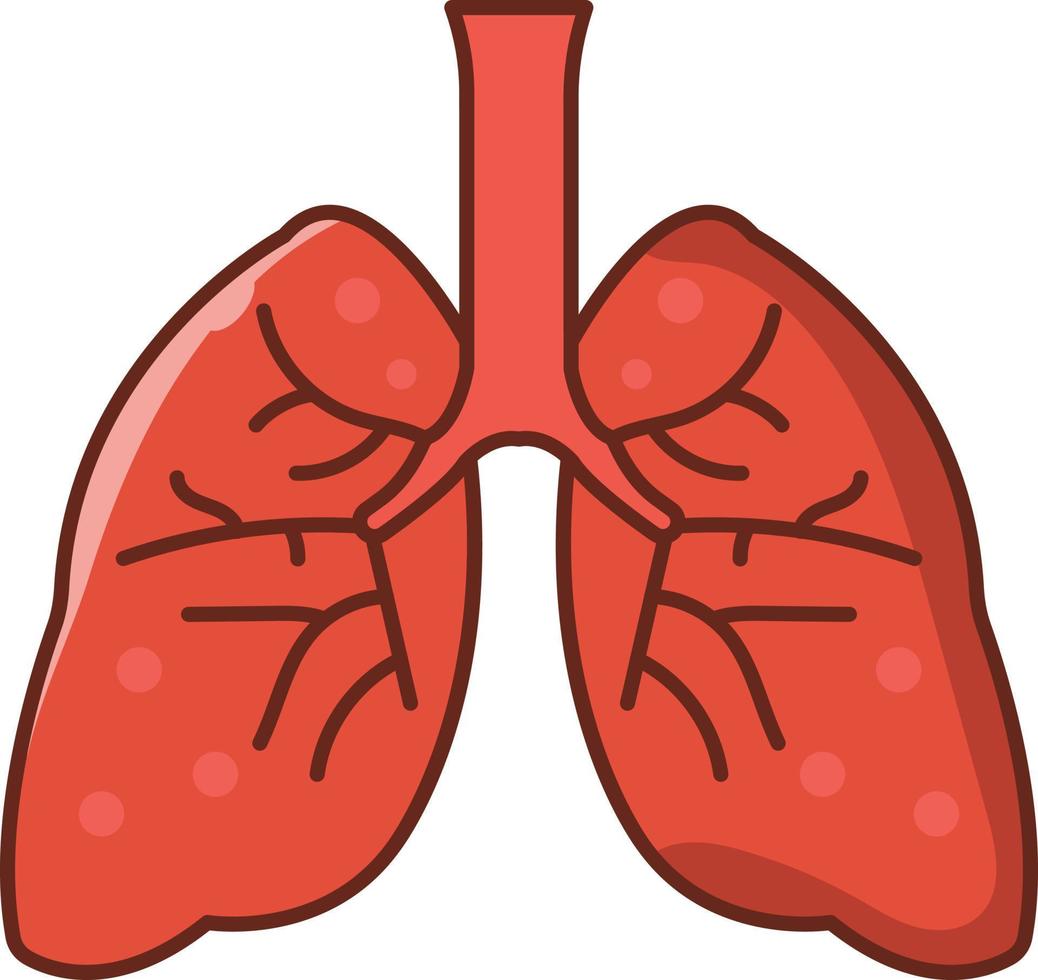 illustration vectorielle pulmonaire sur fond.symboles de qualité premium.icônes vectorielles pour le concept et la conception graphique. vecteur