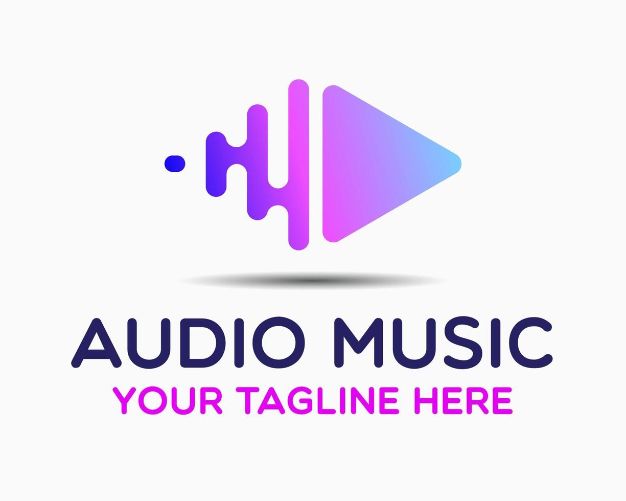 modèle de conception de logo de musique audio. vecteur d'illustration de musique