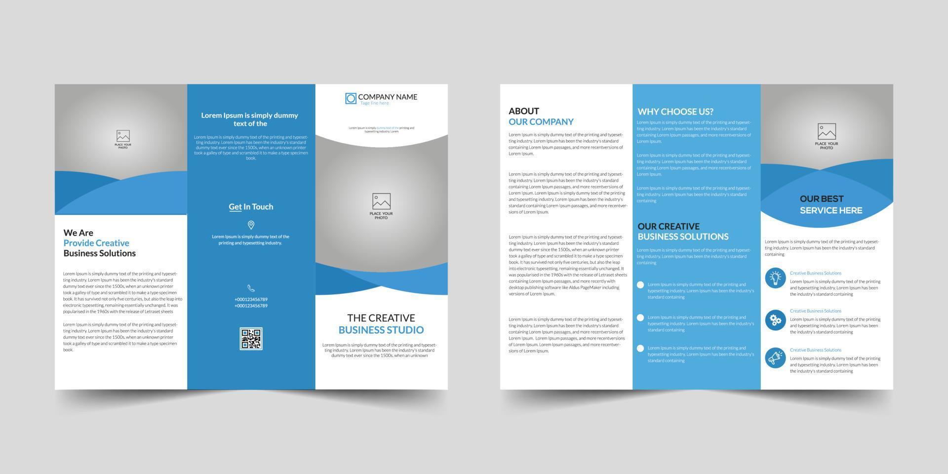 conception de brochures, trois volets créatifs, triangles de brochures tendance vecteur