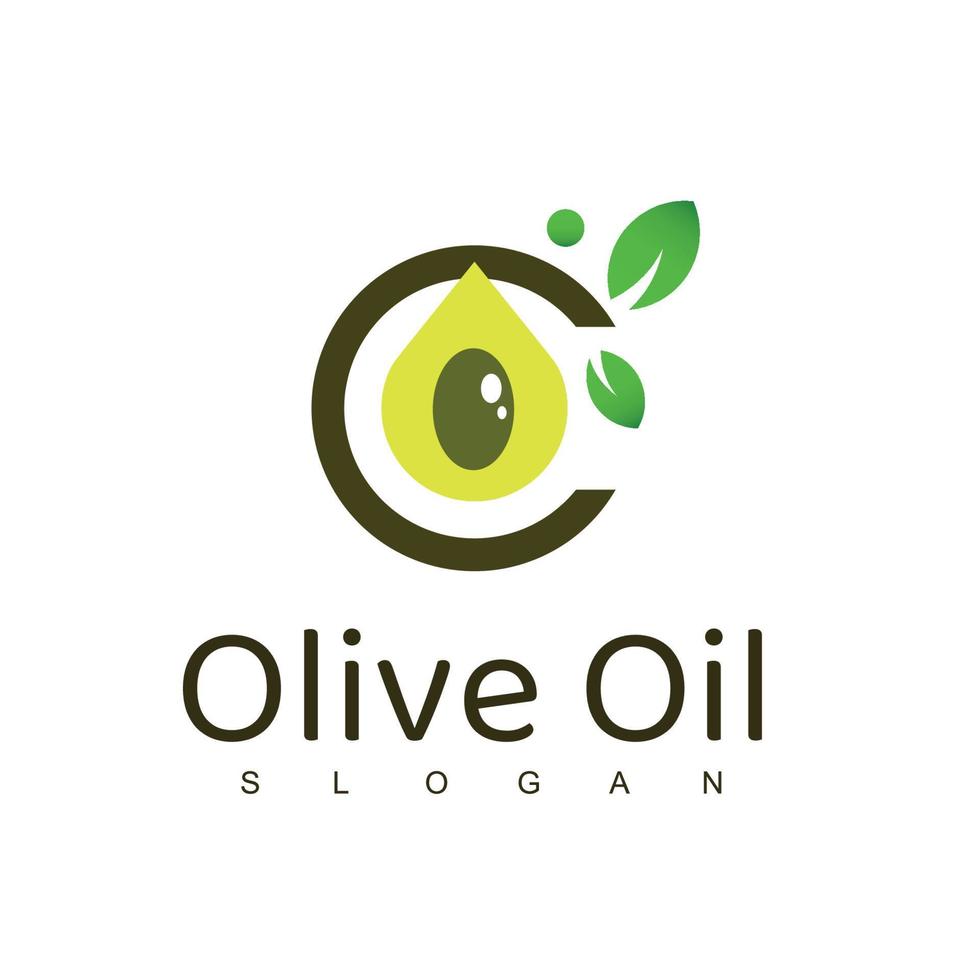 lettre c, modèle de conception de logo olive vecteur