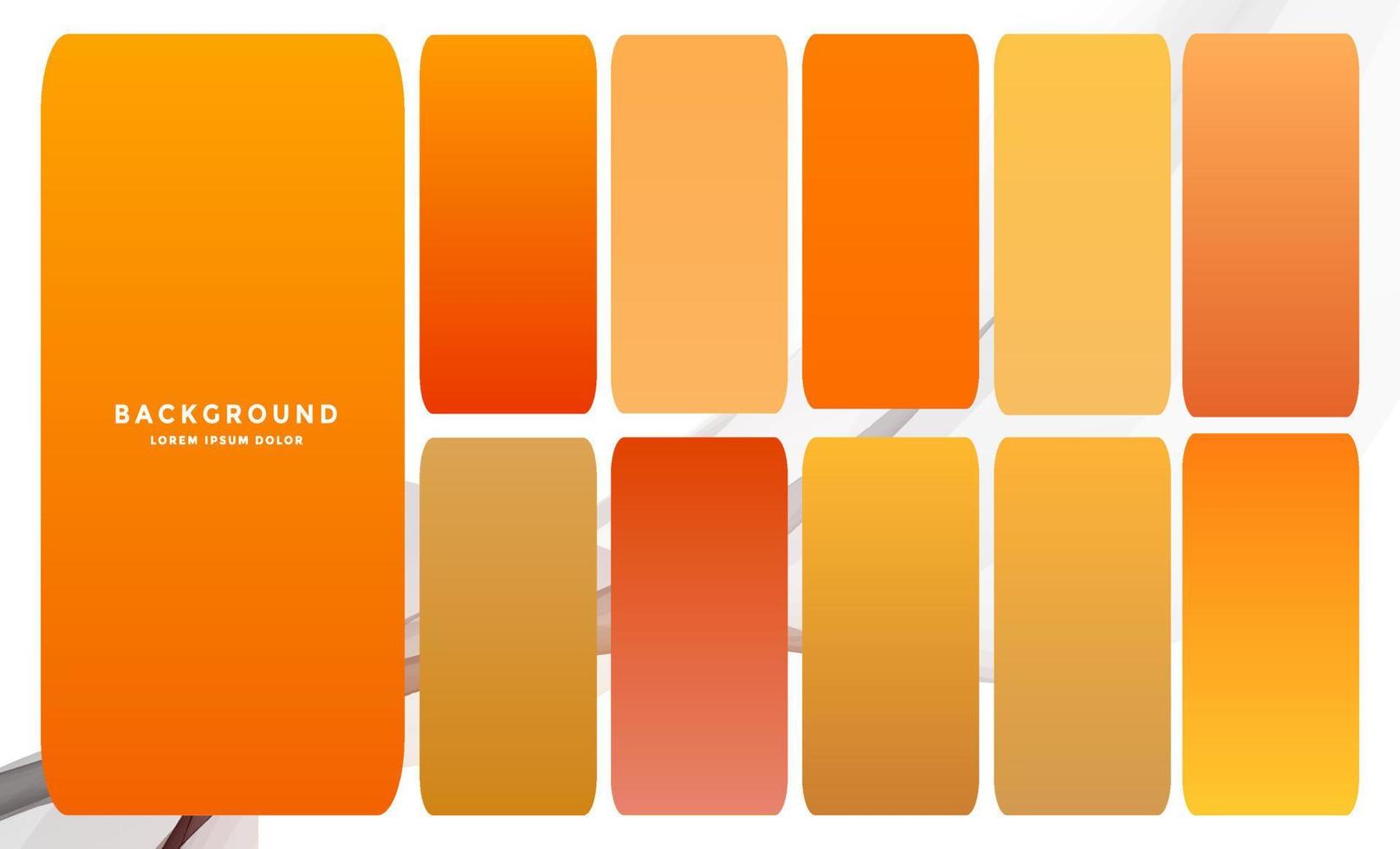 ensemble de dégradés de couleurs d'automne orange vif vecteur