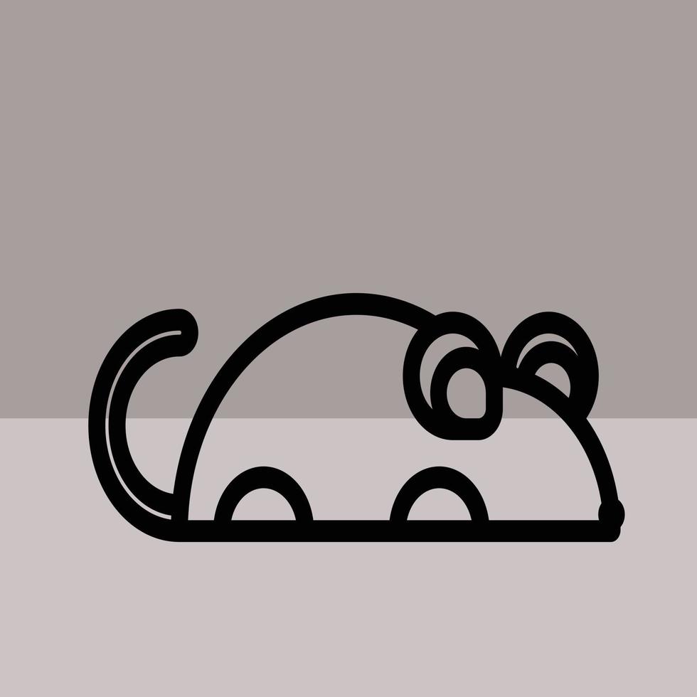 conception simpliste de mini souris réalisée sur un fond bicolore gris vecteur
