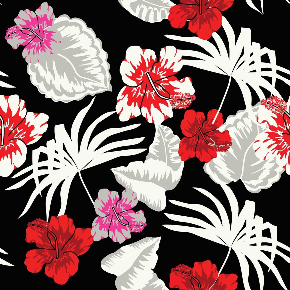 motif floral sans couture dans vector.wild fleurs, feuilles, branches, bonbons répéter pattern design set.handmade. papier peint, tissu ou conception de papier cadeau. vecteur