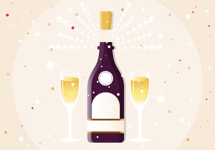 Nouvel An Champagne Illustration Vectorisée vecteur
