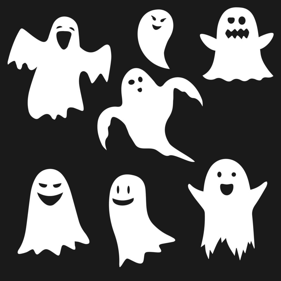 illustration vectorielle d'une silhouette fantôme isolée sur fond blanc. paquet vecteur