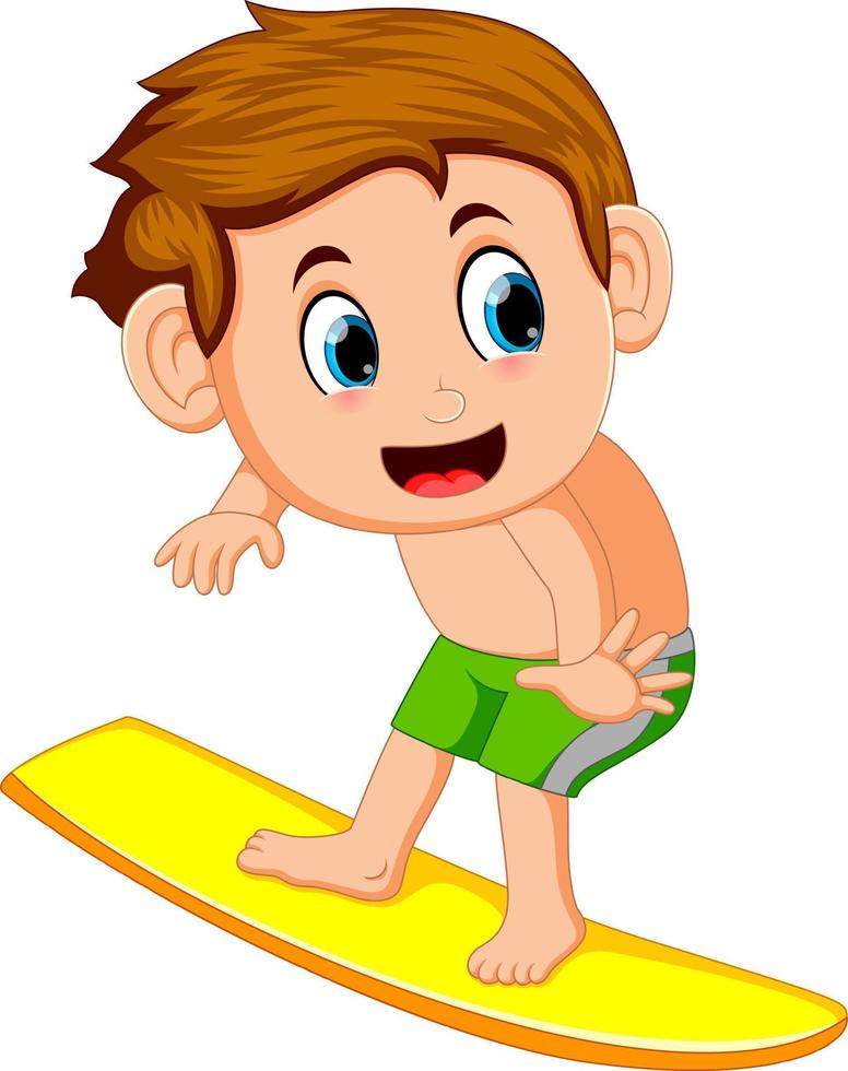 caricature de jeune surfeur vecteur