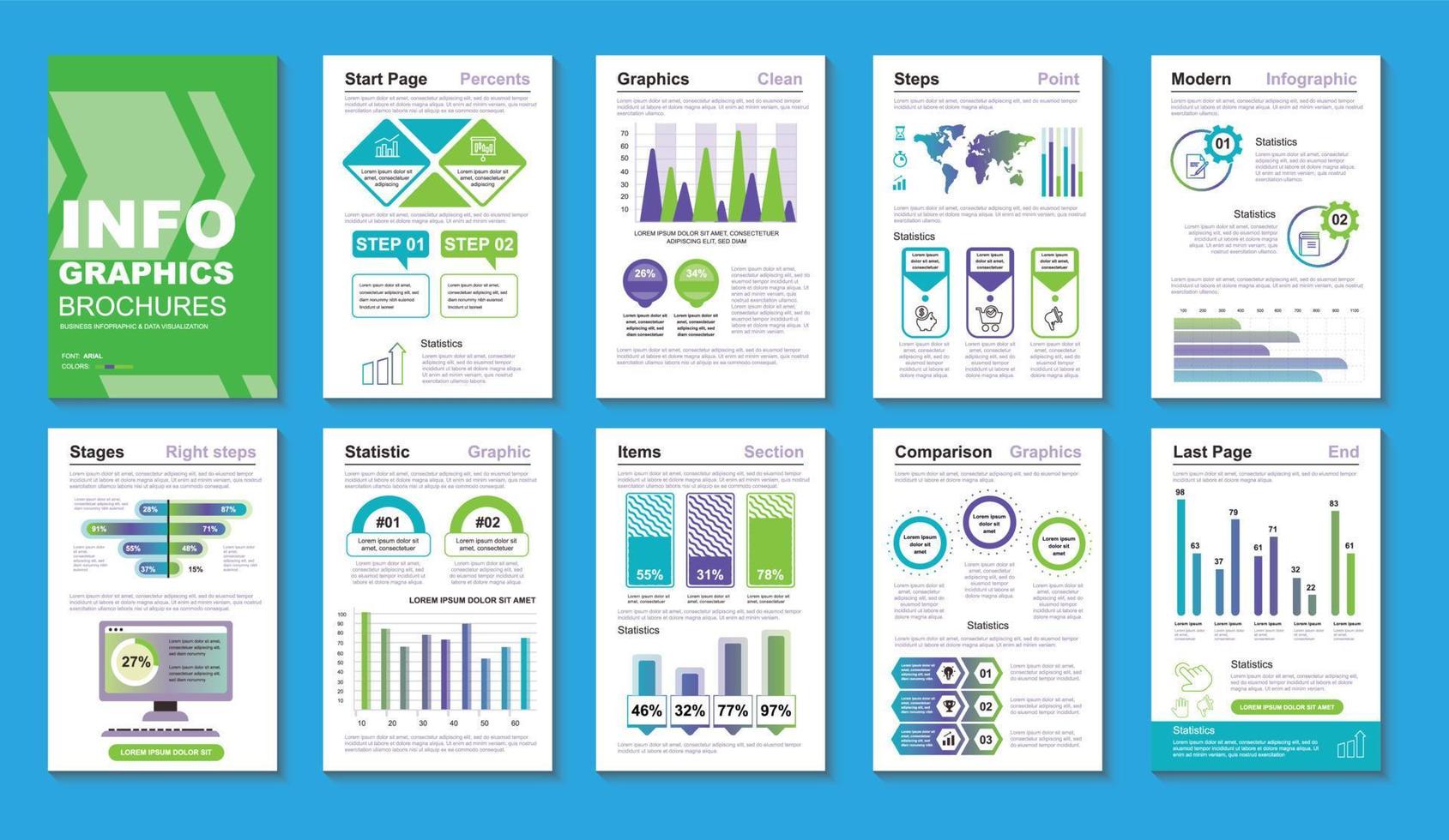 modèle de conception de brochure d'infographie d'entreprise vecteur