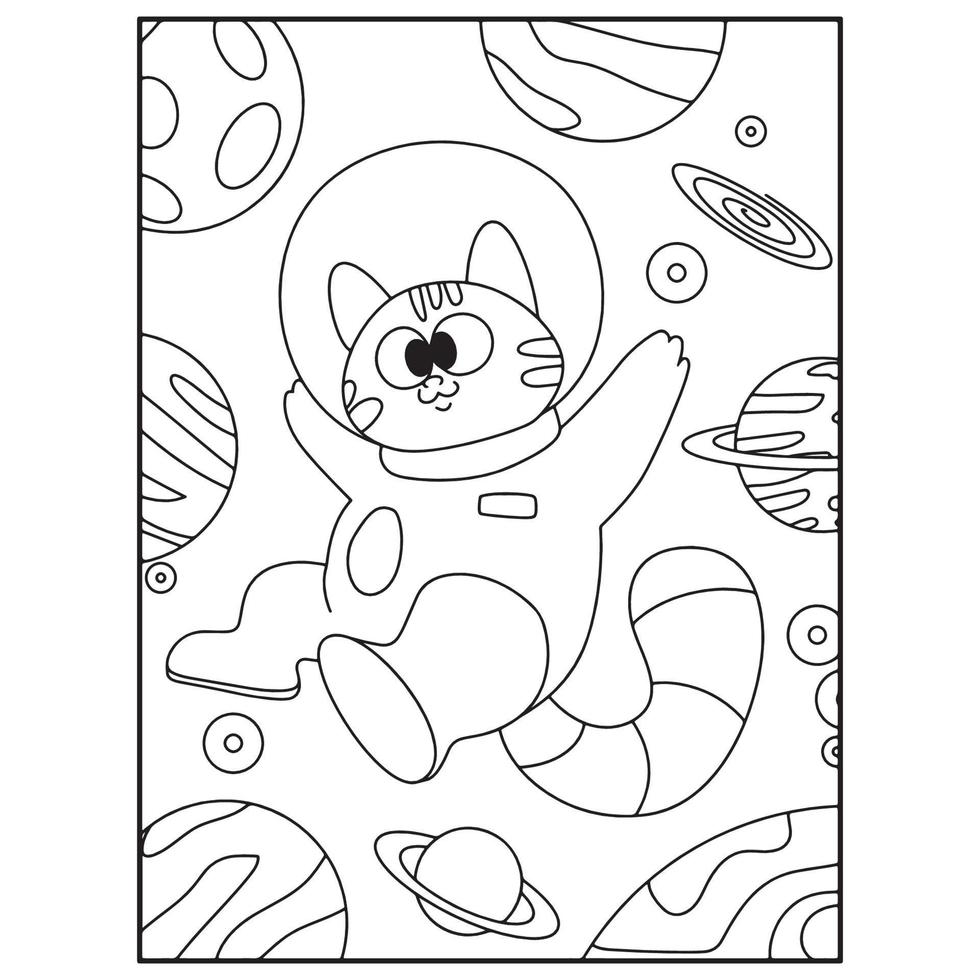 pages de livre de coloriage de l'espace pour les enfants vecteur