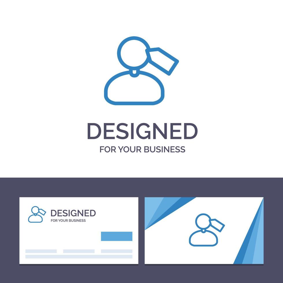 carte de visite créative et modèle de logo tag marque crinière travail illustration vectorielle vecteur