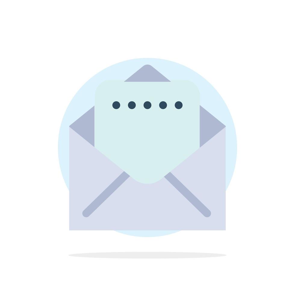 icône de couleur plate de fond de cercle abstrait de courrier de document vecteur