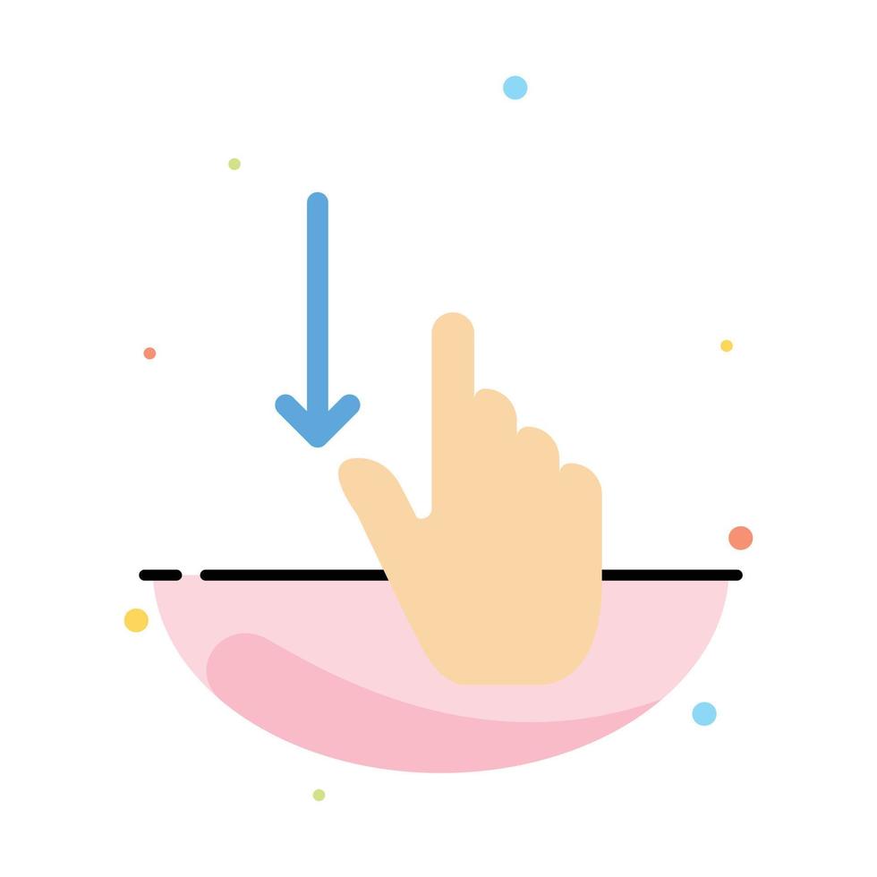 vers le bas doigt geste gestes main abstrait modèle d'icône de couleur plate vecteur