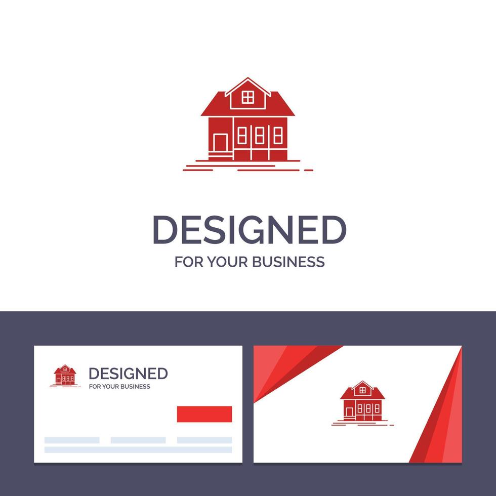 carte de visite créative et modèle de logo maison maison bâtiment immobilier illustration vectorielle vecteur