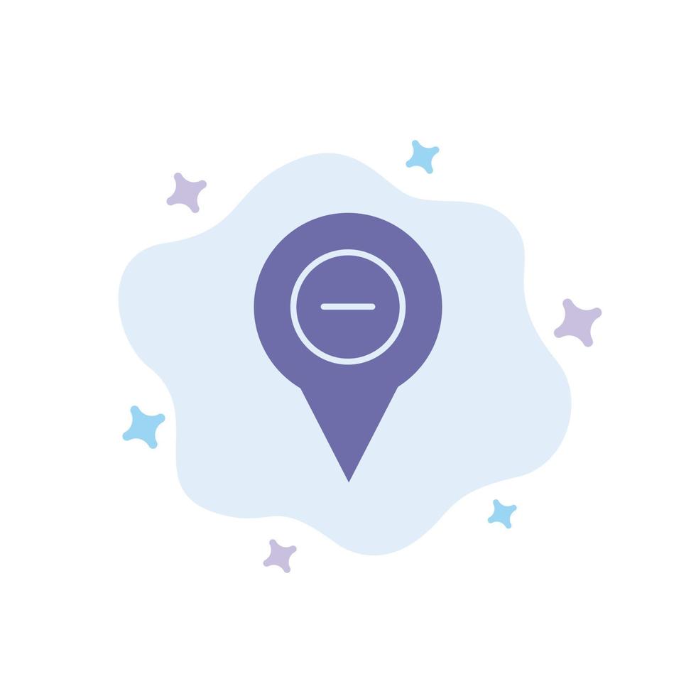 carte de localisation navigation broche moins icône bleue sur fond de nuage abstrait vecteur