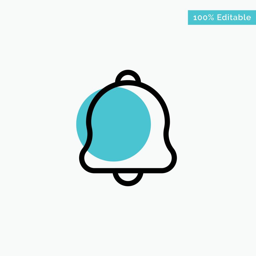 notification de cloche d'alerte son icône de vecteur de point de cercle de surbrillance turquoise