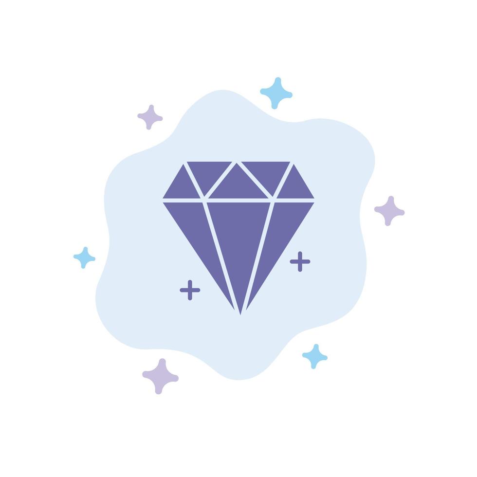 diamant ecommerce bijoux bijou bleu icône sur fond de nuage abstrait vecteur