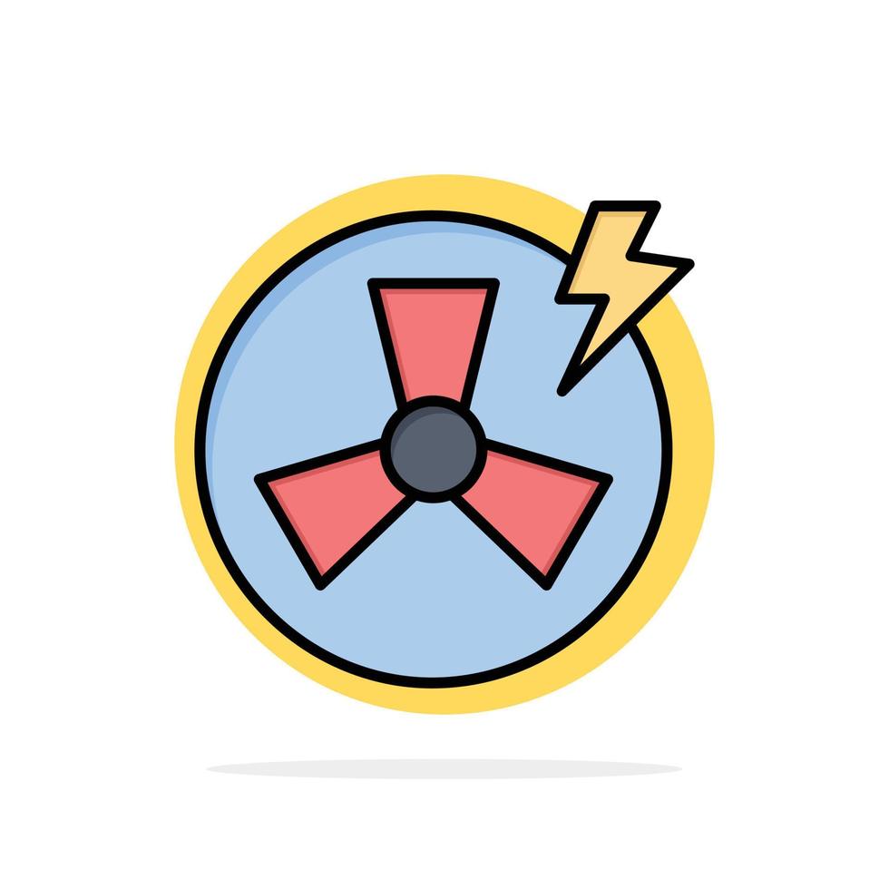 icône de couleur plate de fond de cercle abstrait d'usine d'énergie de puissance de ventilateur vecteur